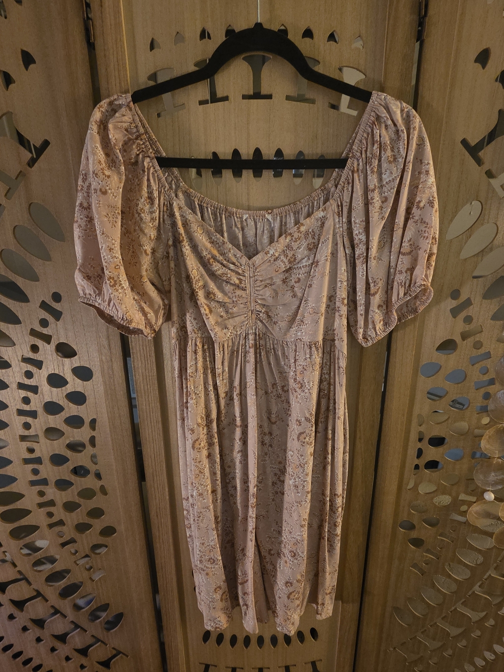 Peasant Midi Dress in Dusty Rose Floral